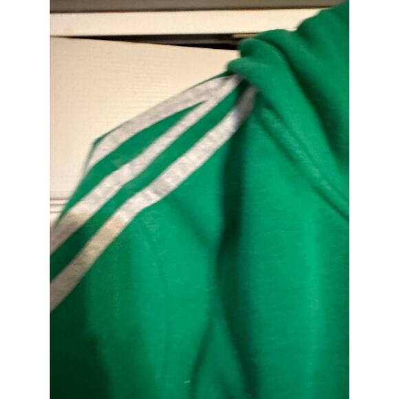 Adidas Green with Gray Stripped Women's L Fleece Jacket Vintage - Picture 6 of 7